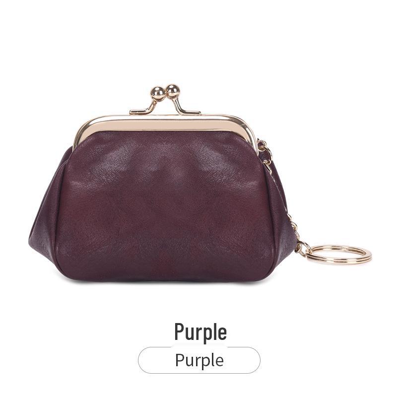 2023 Retro Clip Coin Purse: Small, Portable, Solid Color PU Key Bag for Versatile Storage