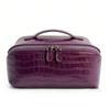 Aidanni Crocodile Pattern Genuine Leather Large-Capacity Handheld Cosmetic Bag, Storage Bag, Practical Handbag, Travel Toiletry