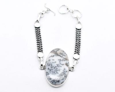 Dendrite Opal Gemstone Handmade Bracelet Jewelry 16 Gms BR 268