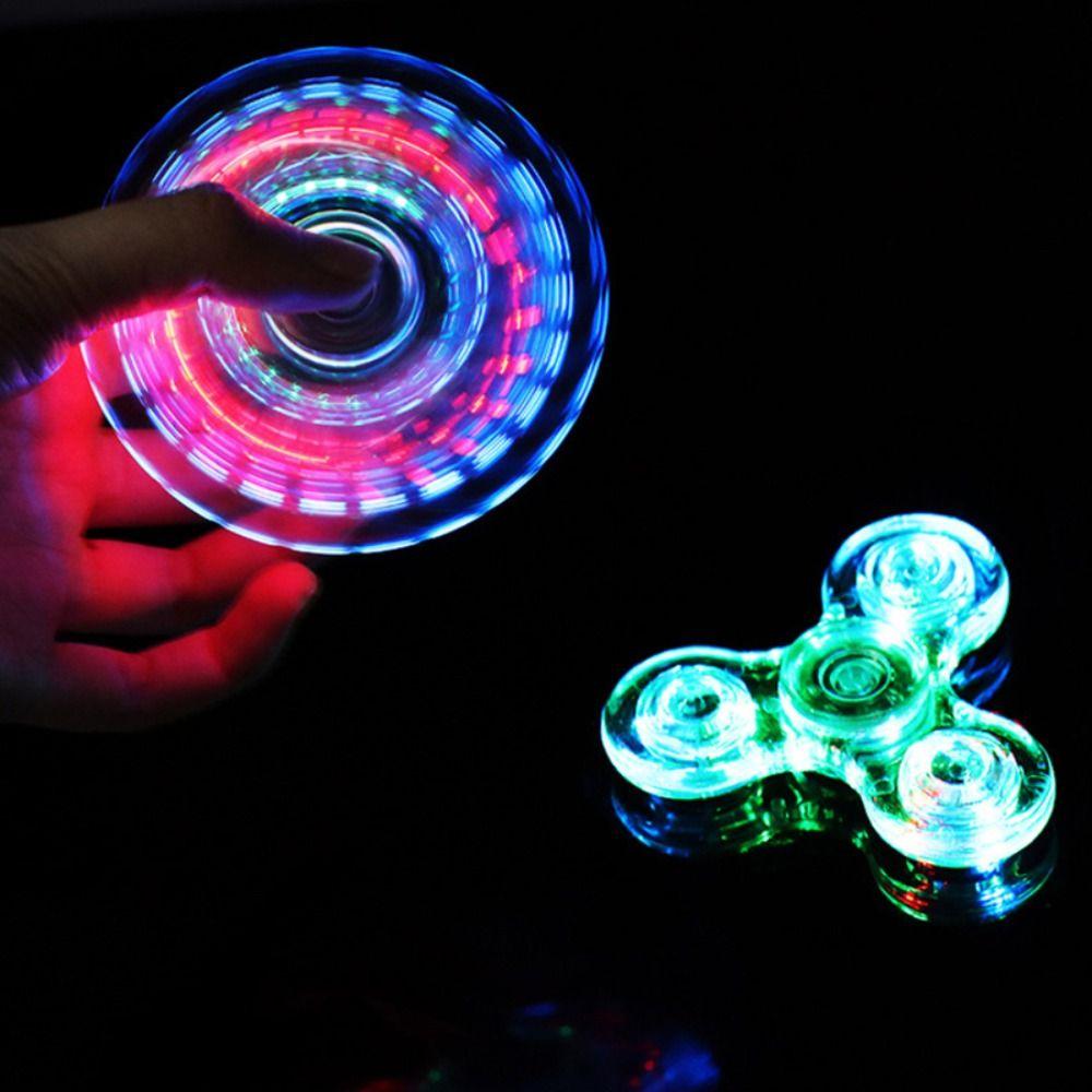 Glow In Dark Pressure Reducing Fingertip Gyroscope LED Light Finger Toy Fidget Spinner Hand Spinner