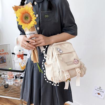 Solid Color Cute Girls Multi-function Small Backpack For Women 2021 Mini Bag School Kawaii Shoulders Rucksack Satchel