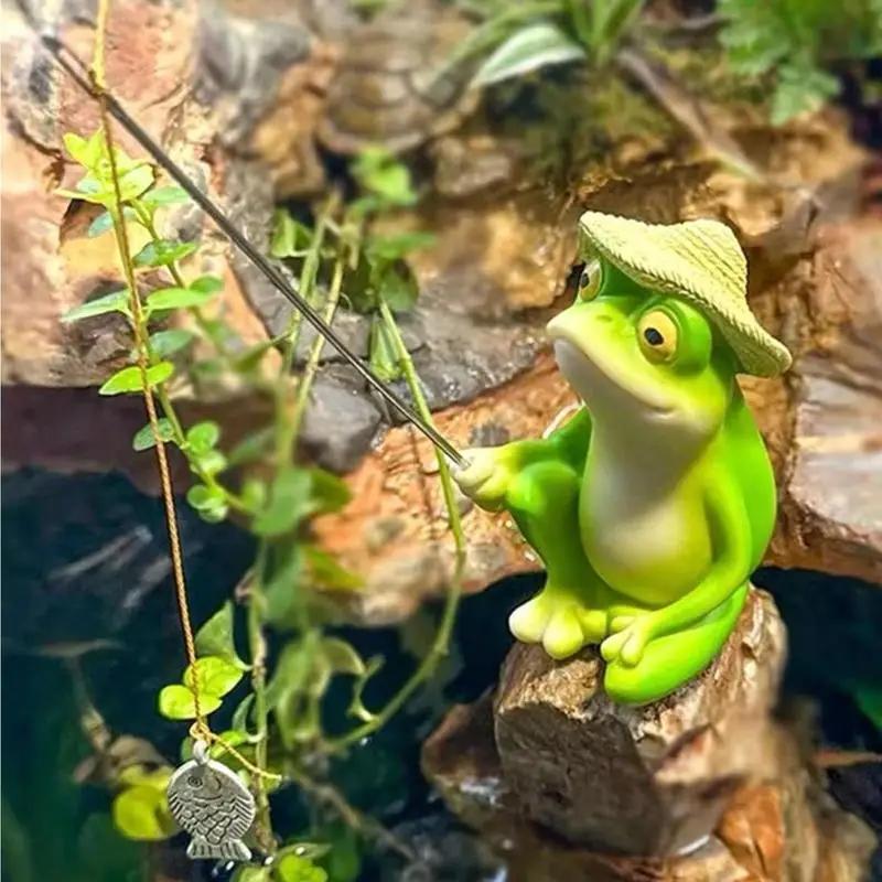 Frosch Angel Statue Tier Skulptur für Außen Garten Lustige Außenlandschaft Gartenstatuen Tierfigur Ornamente