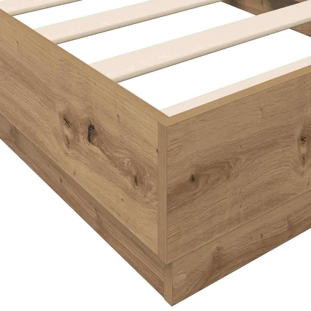 Artisan Oak Wooden Floor Bed Frame 80 x 200 cm Particleboard