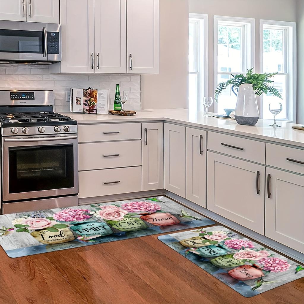 1 τεμ Bohemian Romantic Flower Μαλακό Χαλί Κουζίνας Αντι-Κουραμένο Χαλί κουζίνας Αδιάβροχο Αντιολισθητικό Σετ Χαλιά Runner Χαλί Χαλί Απορροφητικό Χαλί για Κουζίνα