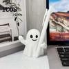 One-piece Molded Pen Holder Ghost Holder, Halloween Cute Desk Organizer, Spooky Creative Storage Solution Rest Stand for Pencils, Funny Office