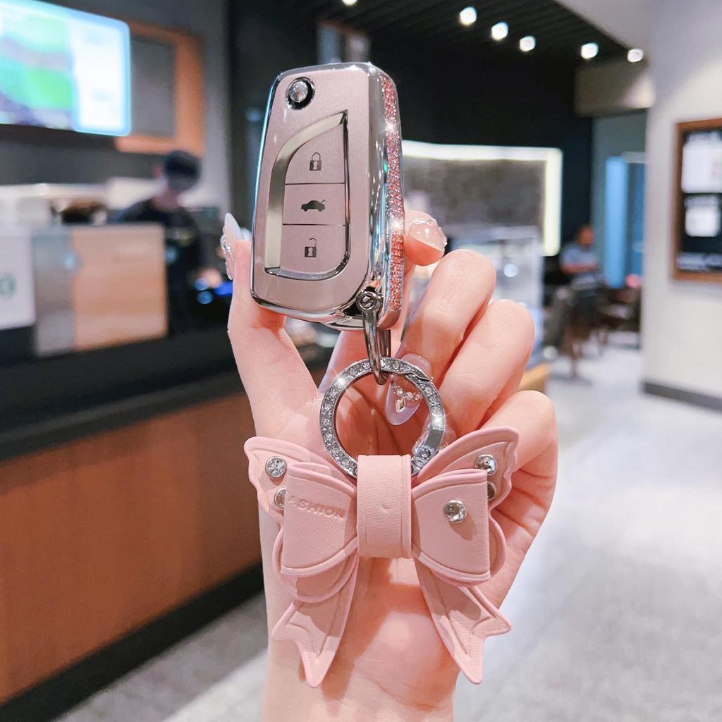 Toyota Key Covers: Fits Corolla, Levin, Reiz, Highlander, Wildlander - Women's Folding Key Cover & Key Clip