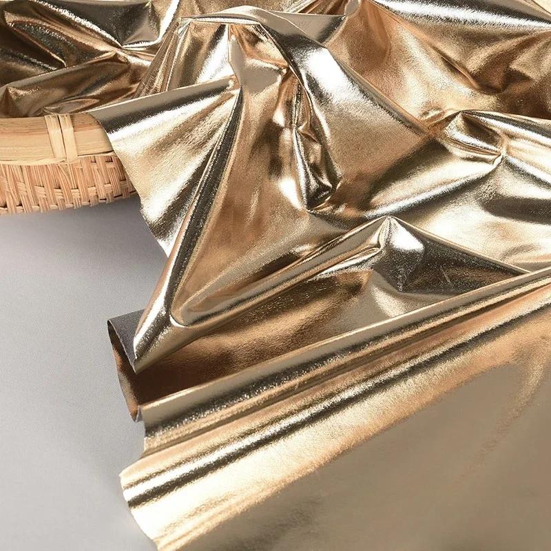 

100x150 см Высокоэластичная Глянцевая Спандекс Стрейч Бронзовая Ткань Для Свадебного Украшения Сценические Ткани Для Одежды 100x150cm