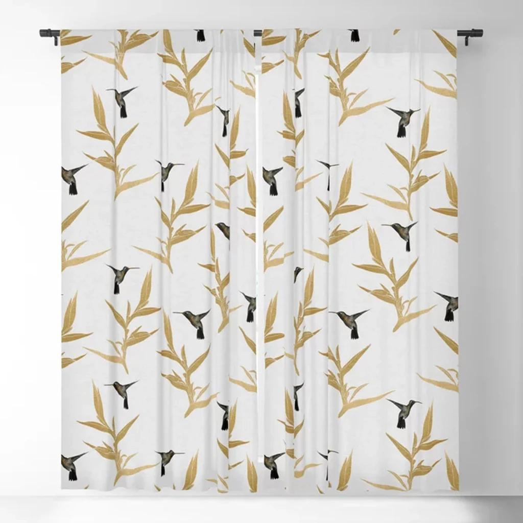 Wildflower Bouquet Botanical Floral Window Curtains for Dining Area Living Room Modern Curtain for Living Room