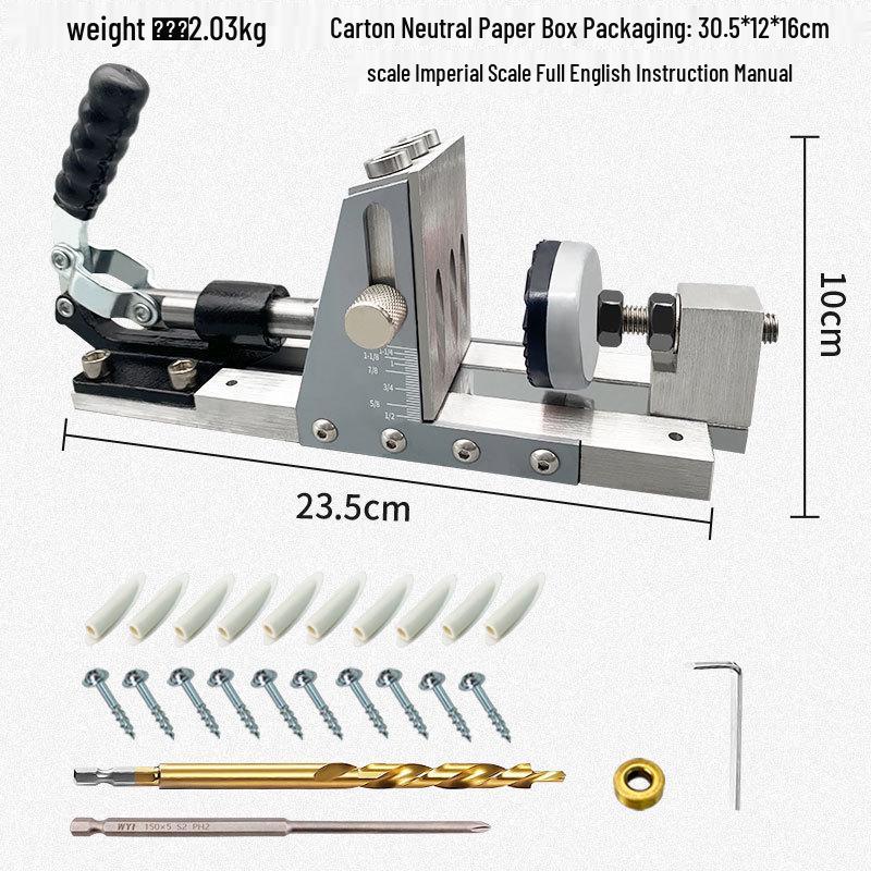 2nd Gen Woodworking Angled Hole Locator & Step Drill Bit for Wood Assembly