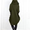 Hooded Zipper Sweatshirt Jacket with Pocket - Fake Two-Piece, Mid-Length, Loose Fit for Women