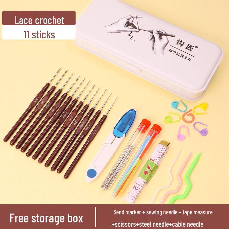 Beginner Soft-Grip Crochet Hook Set for DIY Knitting and Micro-Hooking