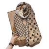 Winter warm silk scarf women's dual-purpose scarf high-end feeling spring and autumn versatile cotton and linen sunscreen shawl foreign style fashion