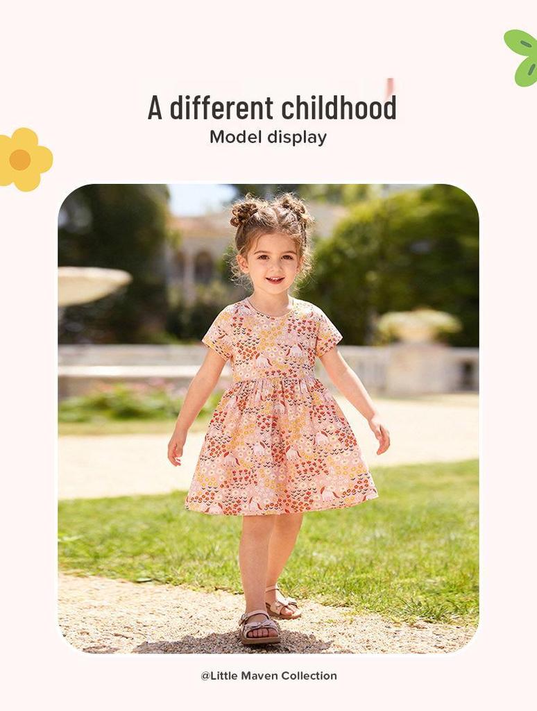Little Maven European & American Style Floral Summer Dress for Girls