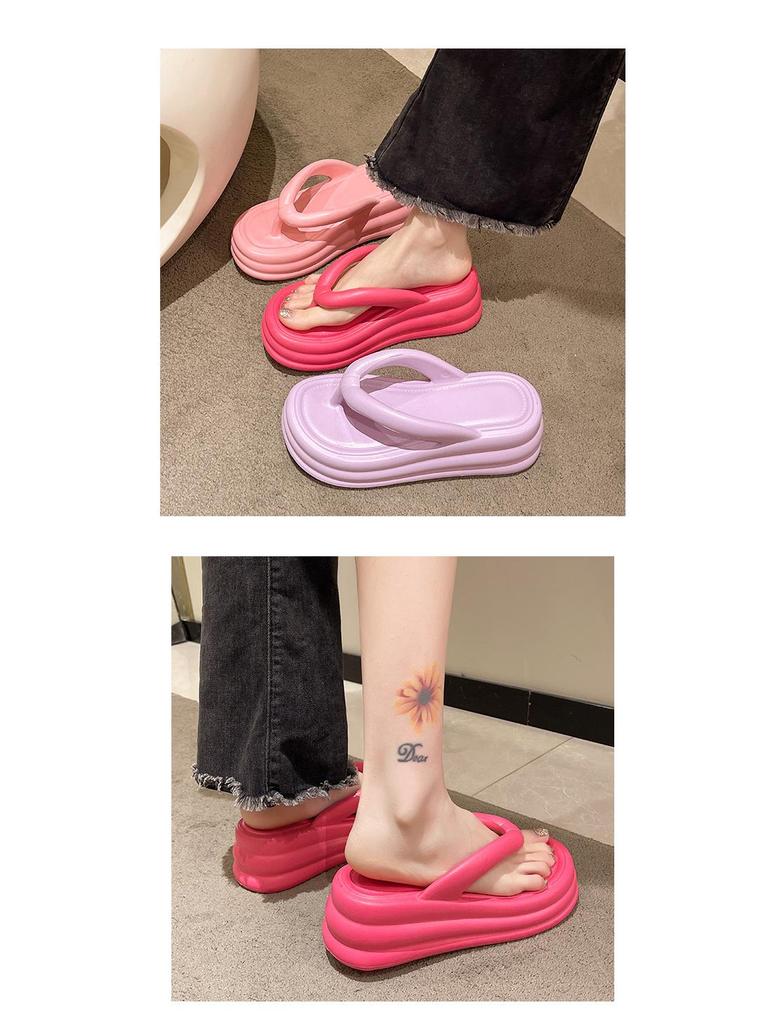 Women's EVA Odor-Resistant Non-Slip Thick-Soled Flip-Flops for Summer Beach