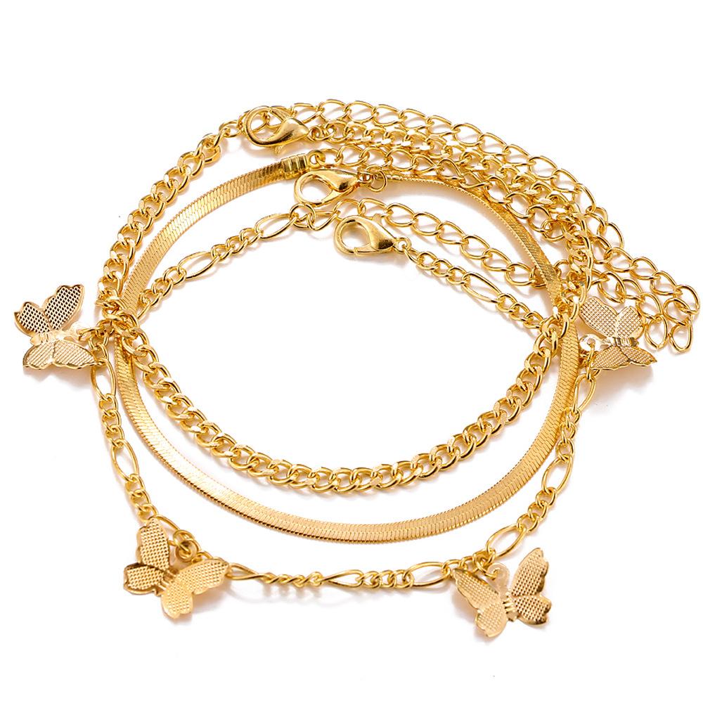 Retro Thick Chain Bracelet Set - Retro Bracelets - Women's Hand Chain Set