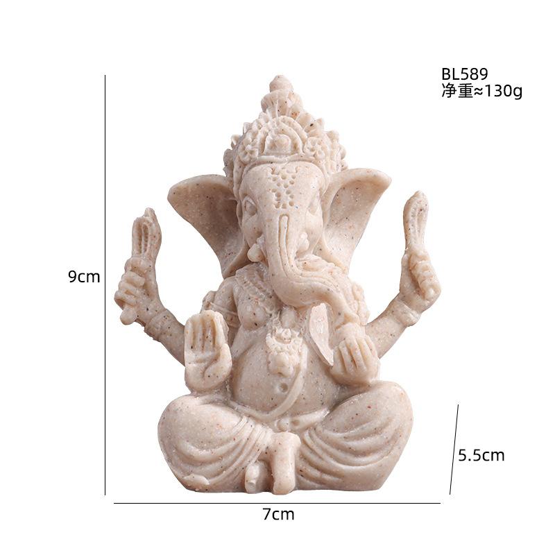 Gold Lord Ganesha Buddha Statue Elephant God Sculptures Ganesh Figurines Indian Religious Crafts Hindu Home Office Desktop Decor