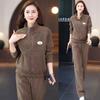 Thick Velvet Casual Sportswear Suit for Women Autumn and Winter Small Cardigan Sweatshirt Sweatpants Two-piece Set