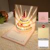 1/5Pcs Music Glowing Lighting Greeting Cards Birthday Blessing Postcard Handwritten Birthday Party Greeting Card