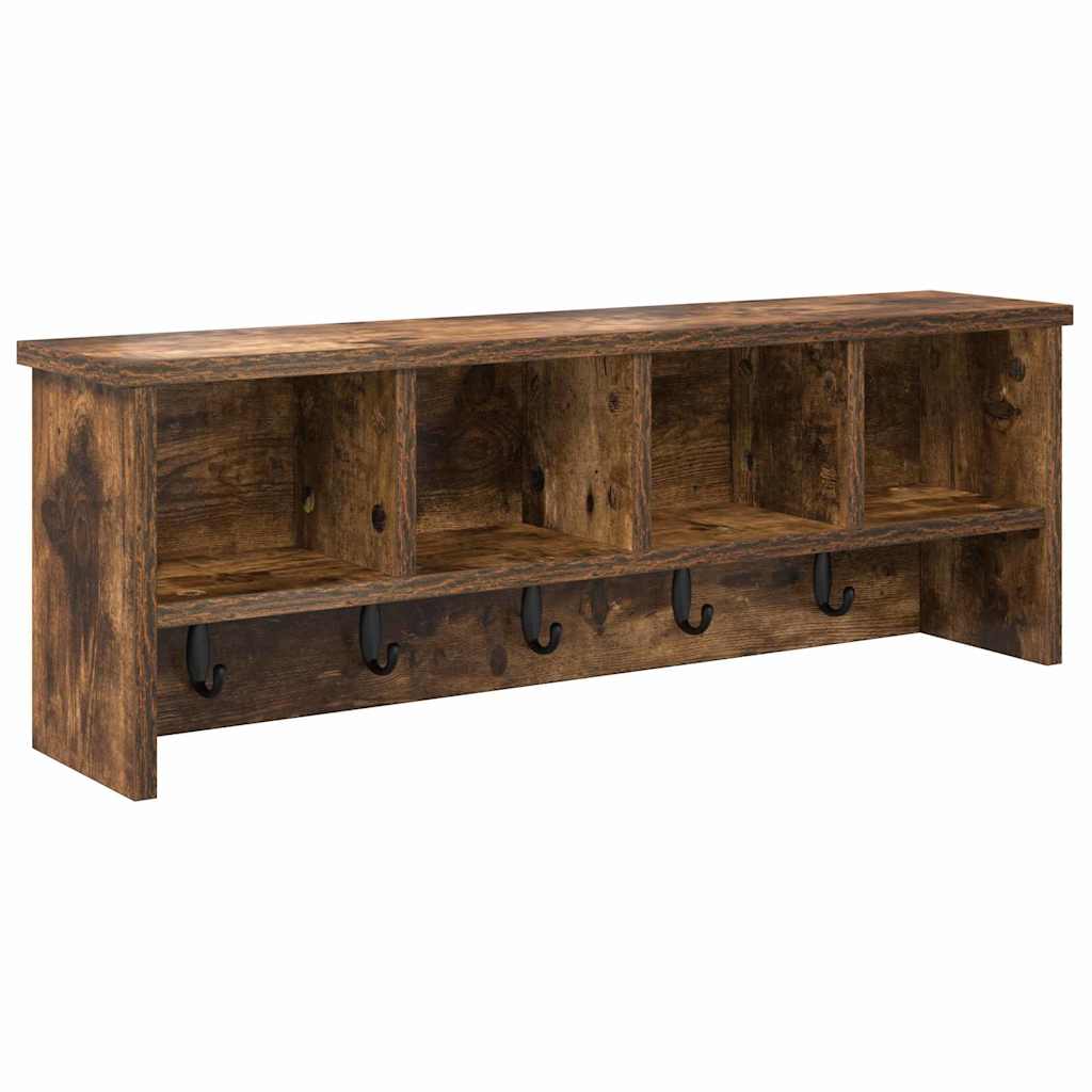 Wall mounted nightstand smoked oak 75 x 16 x 26 cm