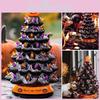 Colorful Orange Halloween Tree Light Display With Battery Power For Enchanting Halloween Decor
