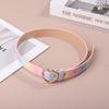 Children'S Belt Girl Pu Colorful Princess Dress Military Training Girl Belt Dress Jeans Belt Love Heart Eyelet Waist Belt