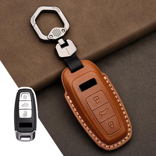 Leather Car Key Case Cover for A4 A4L A5 Q5 Q7 TT 2016 2017 Key 2016 2017 20 18 Styling Accessories
