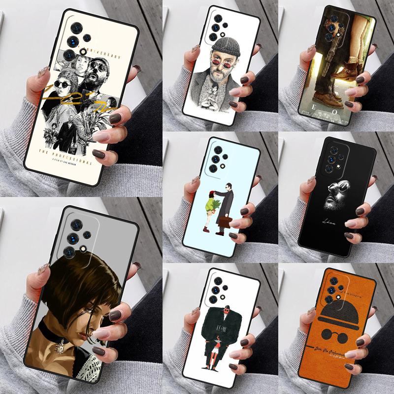 Cartoon Killer Leon Uncle Girl Phone Case For Samsung Galaxy S25 S23 S30 S8 S21 S20 FE S24 S22 Note 10 20 Plus Lite Ultra
