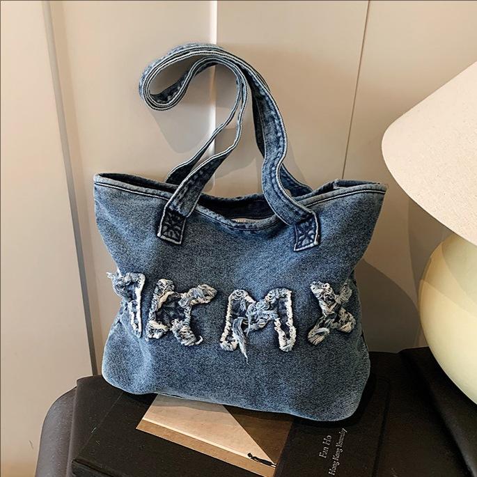 Casual Fashion Bag Women's New Denim Large-capacity Tote Bag Shoulder Bag