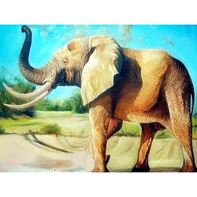 New DIY 5D Diamond Painting Elephant Diamond Embroidery Animal Cross Stitch Full Round Drill Mosaic Art Home Decor Gift