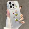 Silver Cute Frog Phone Case for iPhone 17/15 Pro Max/14 Pro/13/16 Pro
