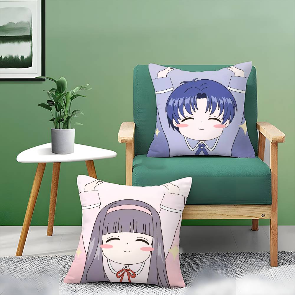 Anime C-Cardcaptor Sakura-MT Cartoon Pillow Case Printed Brushed Fleece Pillow Baby Skin-Touch Eco-Friendly Dye-Sublimat