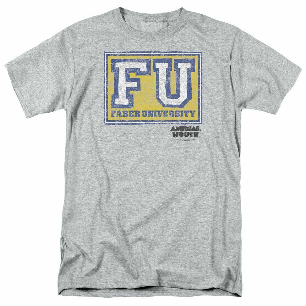 Animal House Faber University T Shirt Mens Licensed Classic Movie Tee Sport Gray L