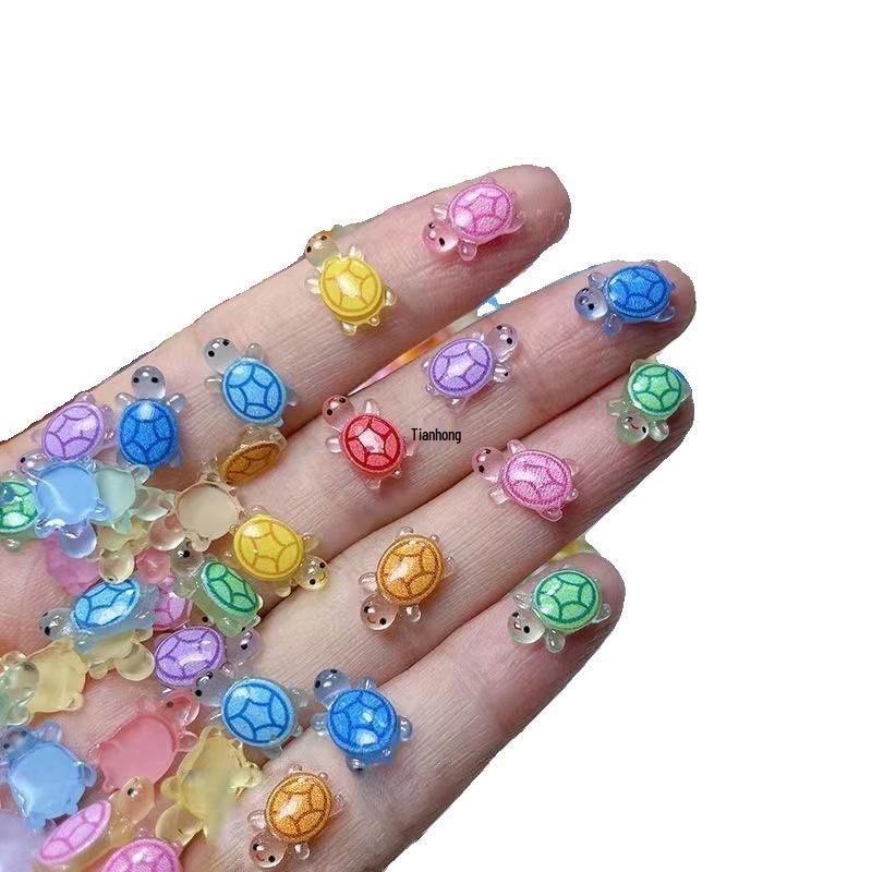 

Красочная мультяшная мини-фигурка черепахи для нейл-арта 5 pcs (bag)