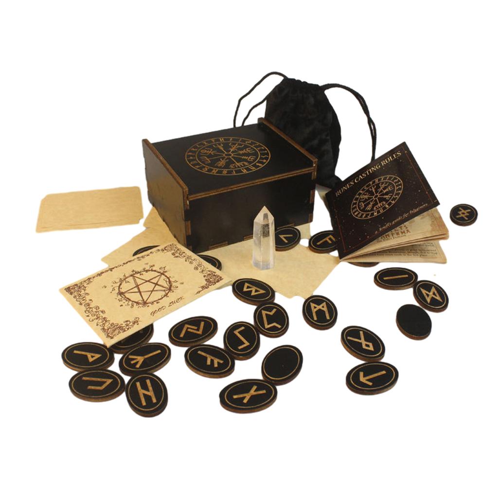 Witch Rune Rune Wood Rune Stones Set Meditation Wood Runes Healing Crystal Stone Set Witch Decor Witch Home Decor Kits