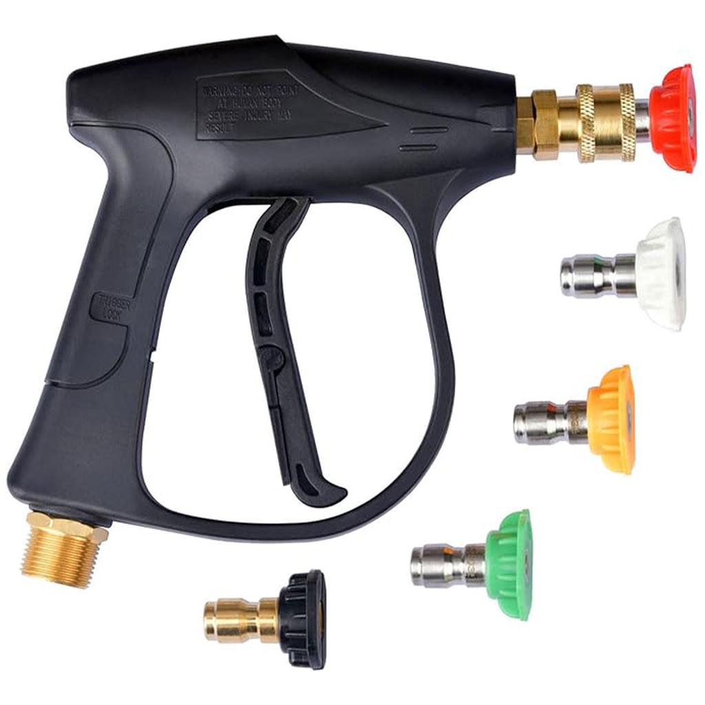 Car High Pressure Water Gun Car Washer 14mm M22 Socket 1/4" Quick Release Snow Foam Gun with 5pcs Soap Spray Nozzles