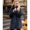 Womens Faux Fur Coat Stand Collar Winter Mid-Length Streetwear Light Luxury Outerwear