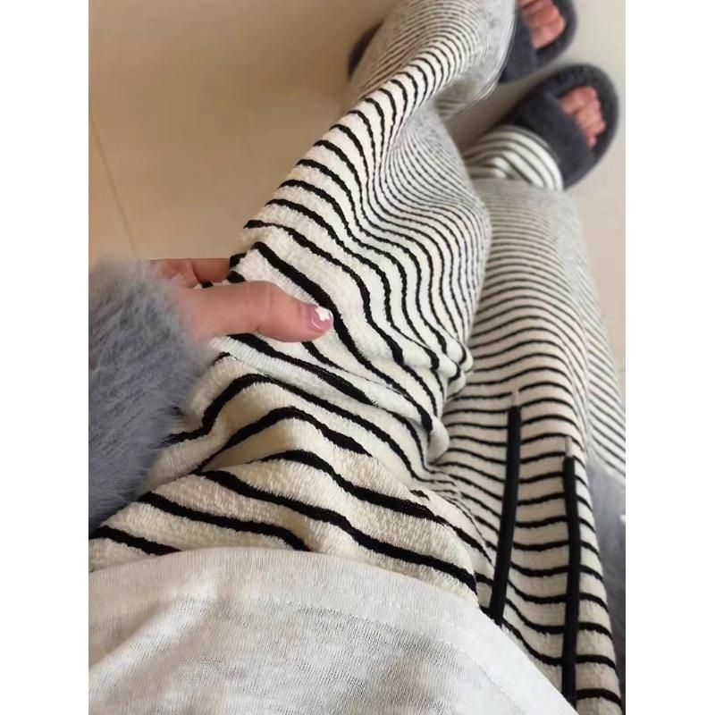 

Японские ретро брюки с высокой талией, в полоску, широкие, стройнящие, повседневные для женщин XL