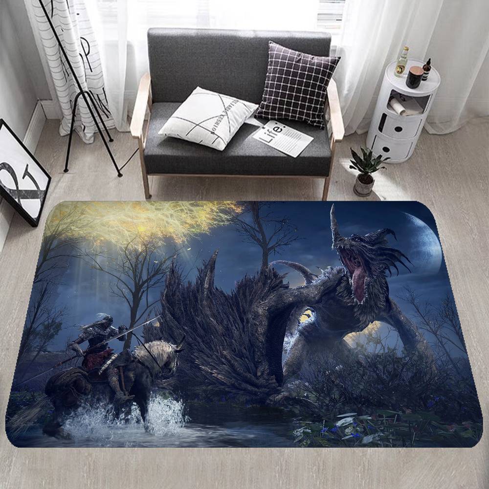 Tappeto da Corridoio Gioco Classico E-Elden R-Ringes Lavabile Antiscivolo Tappetino per Zona Soggiorno Divano Sedie Tappeto per Ingresso Cucina Tappeto