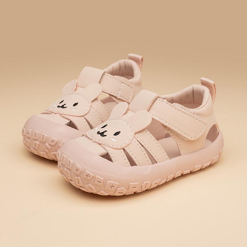 2026 Summer Girls Closed Toe Sandals - Soft Sole Princess Shoes for Little Girls Size 19 (13.5cm)