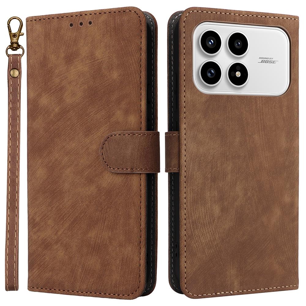 

For Xiaomi Poco F8 Pro/Redmi K90 5G Case Wallet RFID Blocking PU Leather Phone Cover Stand with Strap