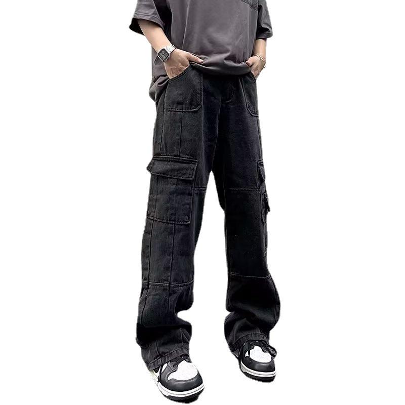 Men's Loose-Fit Overalls: Solid Color, Trendy Casual Pants, New Style Fashion for Youth