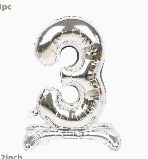 32 Inch Standing Number Balloon Foil Balloon Inflatable Party Decoration Balloon for Birthday Anniversary Event Celebration