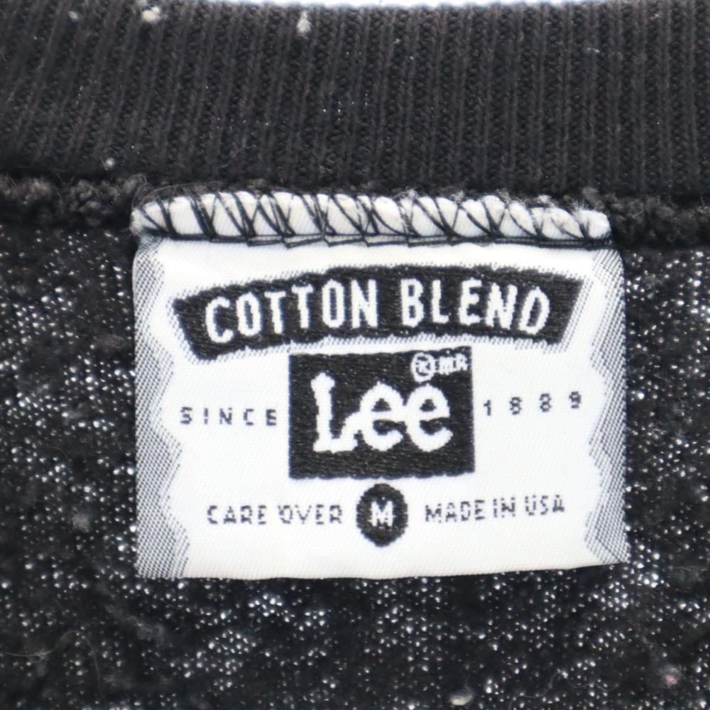 Lee 90er Made in USA Old Langarm Sweatshirt M schwarz Rückseite gebürstet Herren Gebraucht