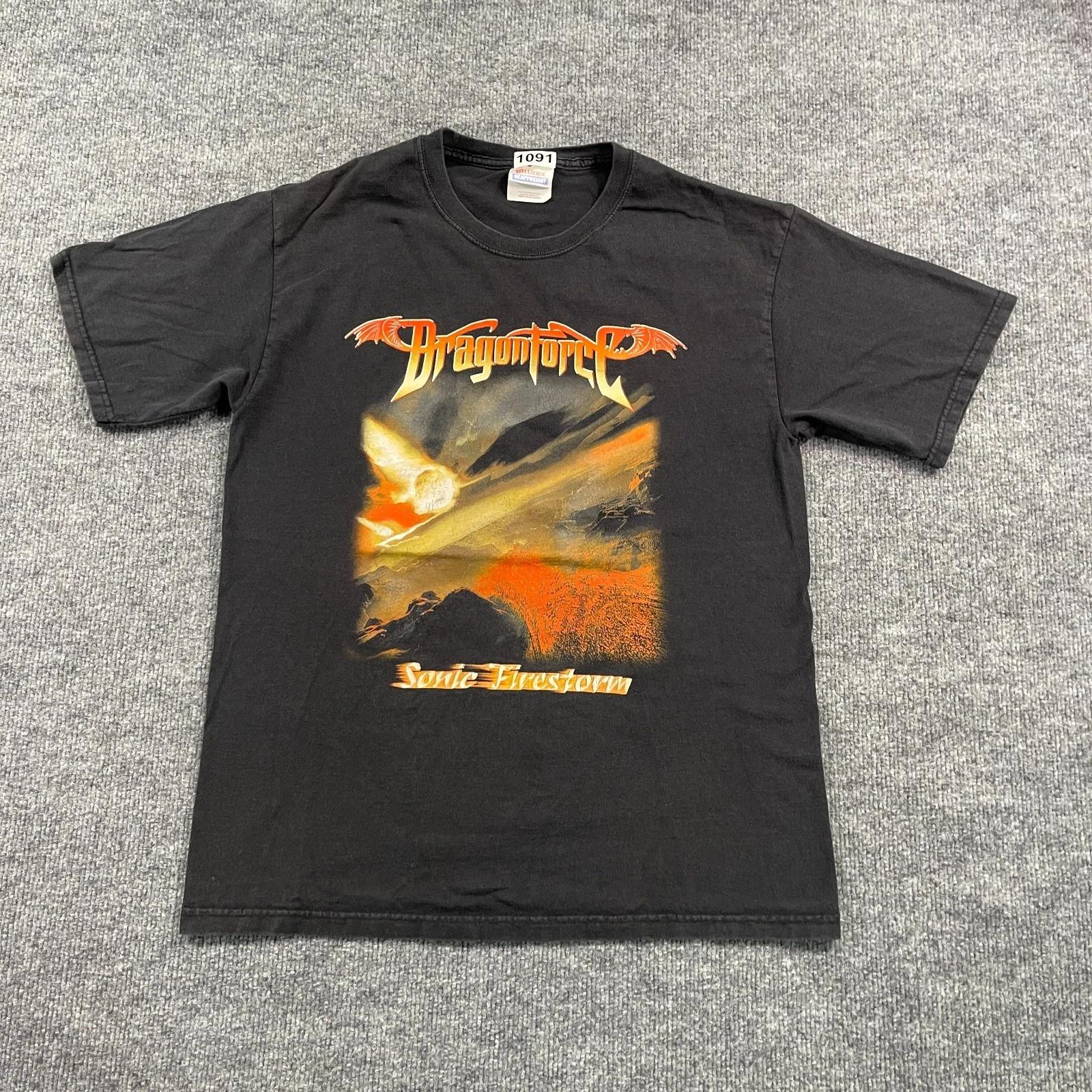 

Vintage Y2K DragonForce Sonic-Firestorm Power Metal Band Shirt M 19x26 Black 4XL