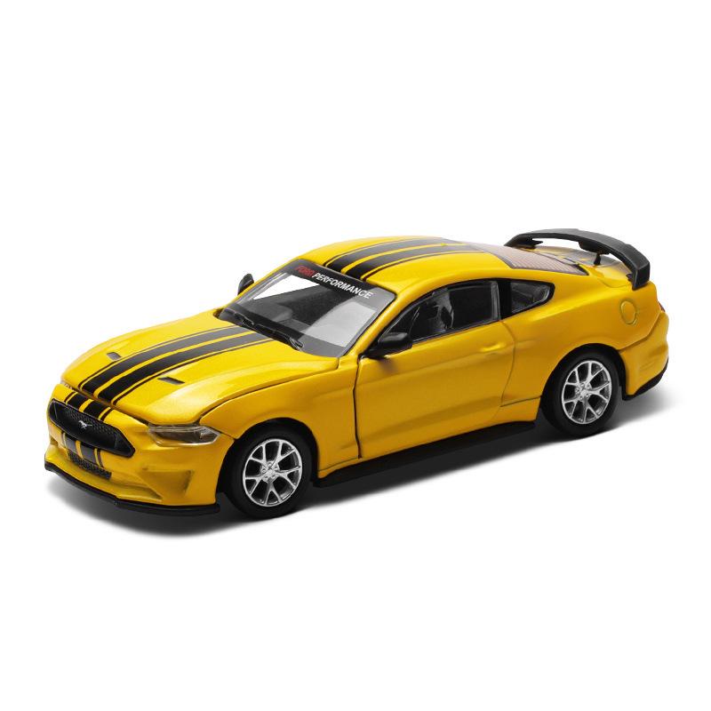 Amber Color 1:42 Ford Mustang GT 2018 Alloy Sedan Sports Car Model - Modified Edition