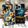 Starry Night Van Gogh Art Soft Phone Case For iPhone 15 16 17 Air 14 Pro Max 16E Plus 13 12 Mini Plating Anti-Fall Fundas