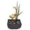 Indoor Tabletop Fountain Lotus LED Waterfall Fountain Ornament Feng Shui Art Craft Home