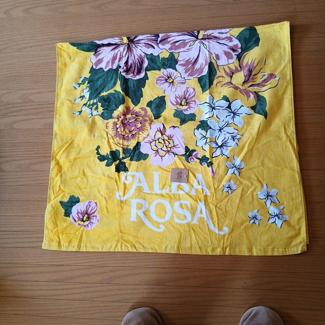 ALBA ROSA Floral Pattern Large Towel Yellow Retro