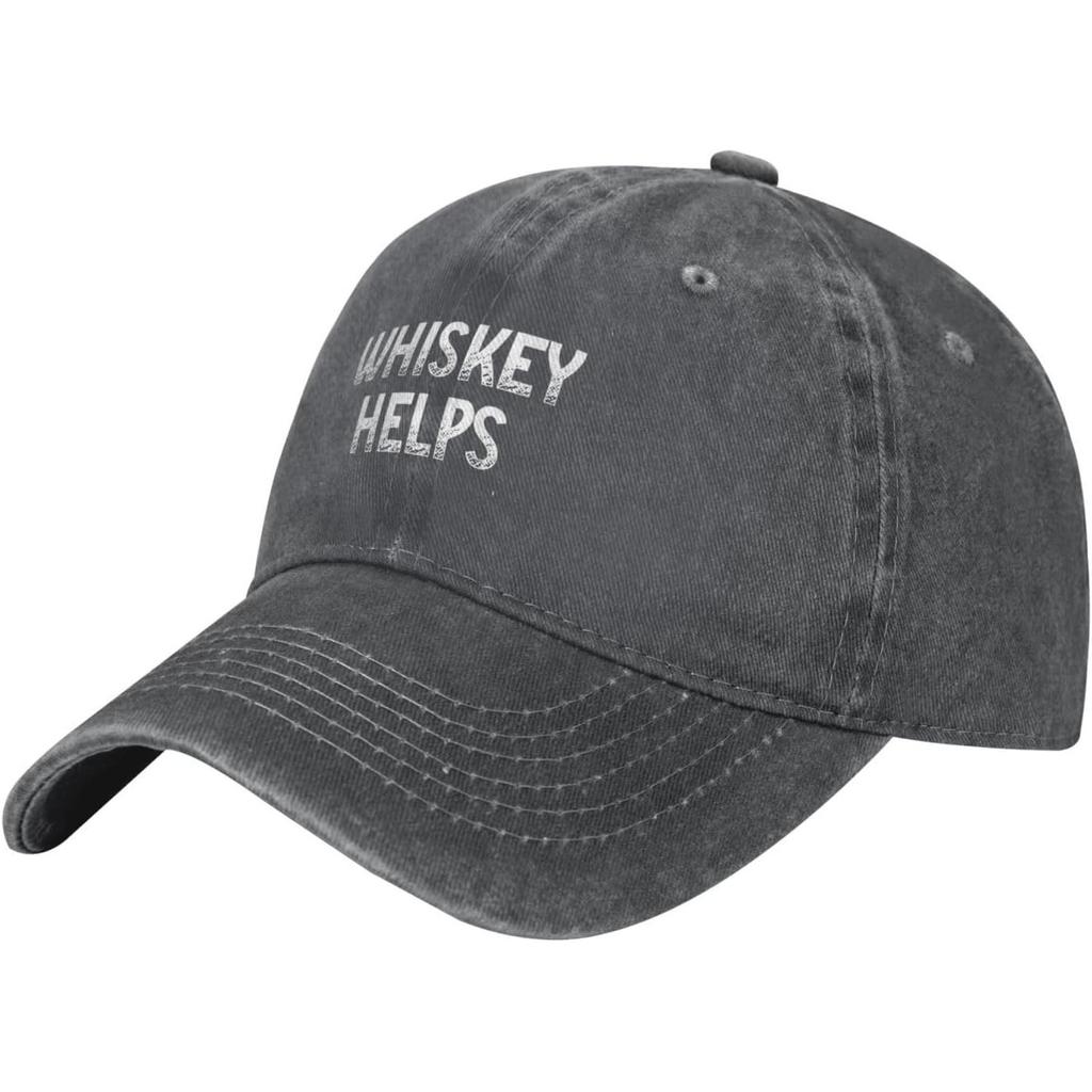 Whiskey Helps Baseball Cap Washed Cotton Low Profile Adjustable Dad Hat Casual Sun Hat for Unisex