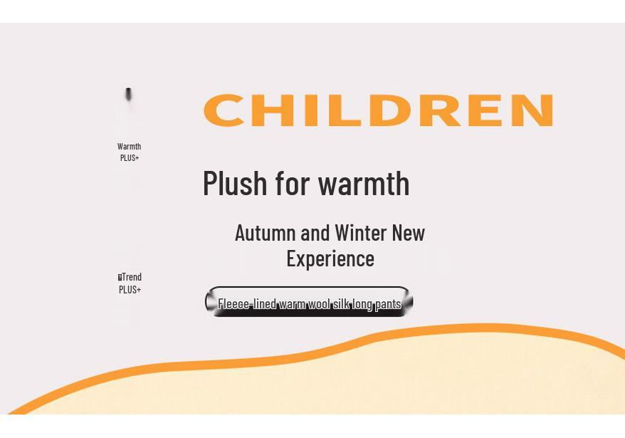 Kids' Plus Velvet Thick Base Layer Pants - Warm Pants for Middle & Primary School Students (Autumn/Winter)